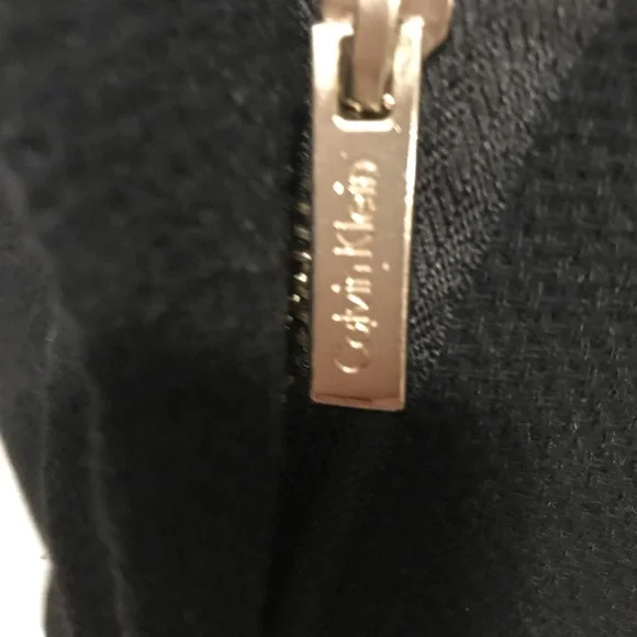 Calvin Klein Black Belted faux fur collar Coat - Picture 5 of 12